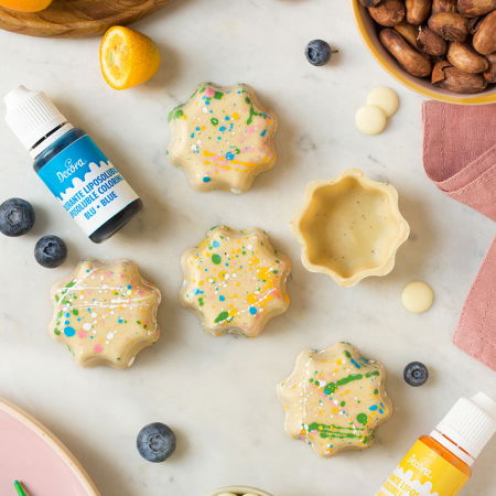 Ciocolaterie - Matrite, Ustensile - Matrita Policarbonat Ciocolata Cosulet Floare Mica Ø 5 x H 2 cm, 5 Cavitati, 20x12xH2cm