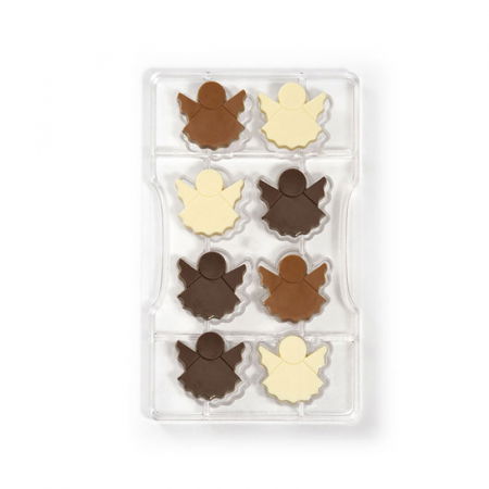 Ciocolaterie - Matrite, Ustensile - Matrita Policarbonat Ciocolata, Ingerasi Ø 4 cm, 8 Cavitati, 20x12xH2.2cm 