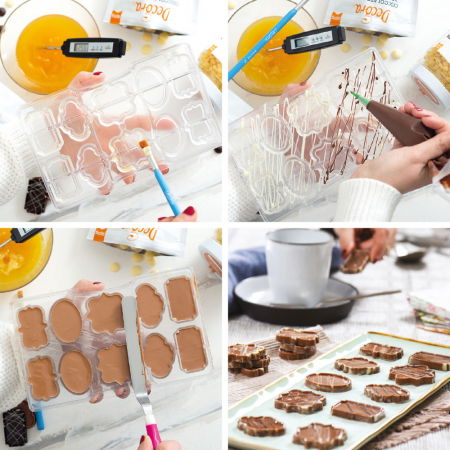 Ciocolaterie - Matrite, Ustensile - Matrita Policarbonat Ciocolata, Plachete Ø 4.5 cm, 10 Cavitati, 20x12xH2 cm