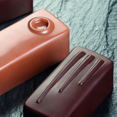 Ciocolaterie - Matrite, Ustensile - Matrita Policarbonat Gama Artisanal 21 Praline Ciocolata Dreptunghi, 3.7 x 1.6 x H 1.4 cm, 10 g