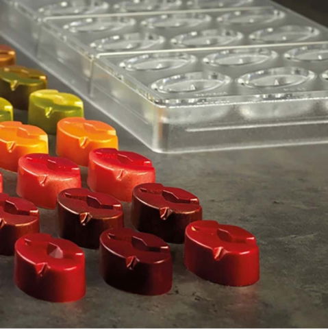 Ciocolaterie - Matrite, Ustensile - Matrita Policarbonat Gama Davide Comaschi 18 Praline Ciocolata Abyss, 4.1 x 2.4 x H 1.25 cm, 10 gr