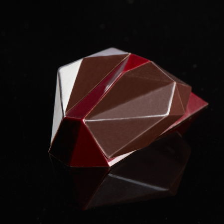 Matrite Praline 27.5x13.5cm Policarbonat - Matrita Policarbonat Gama Innovation - 15 Praline Ciocolata Heart Design, 10 g