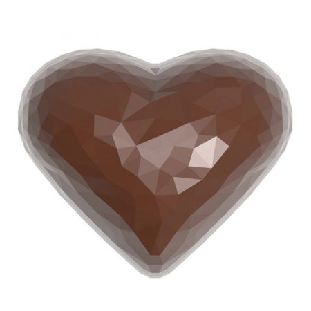Ciocolaterie - Matrite, Ustensile - Matrita Policarbonat Inima Diamant 21 Praline Ciocolata 3.6 x 2.95 x H 1.9 cm, 13 gr