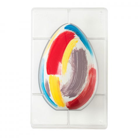 Matrite Oua Ciocolata - Matrita Policarbonat Ou Ciocolata Pictat 250 gr, 1 Cavitate 20 x 13.5 x H 7.5 cm