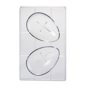 Ciocolaterie - Matrite, Ustensile - Matrita Policarbonat Oua Simple Ciocolata 230gr, 2 cavitati Ø15 cm