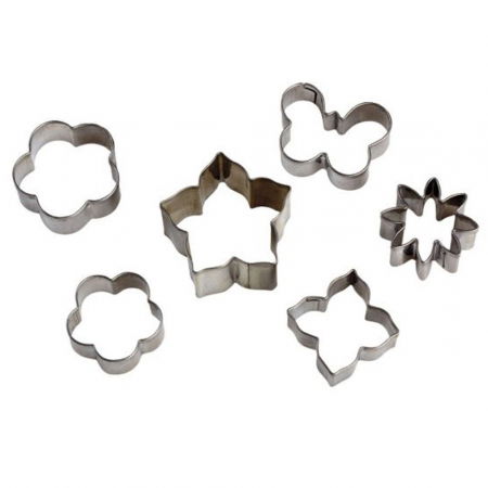Decupatoare - Flori, Fluturi - MiniDecupatoare Inox Ø 2.2 - 3.5 cm, Set 6 Buc