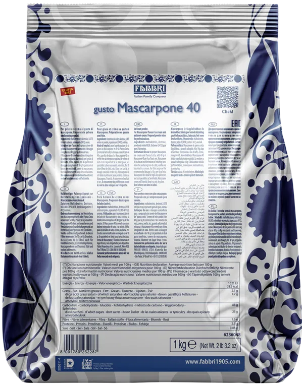Premixuri - Mix Pudra pentru Inghetata Mascarpone 40 Fabbri, 1 kg