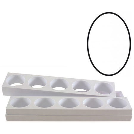 Seturi Formare Monoportii si Mignon - Monoportii Ovale 9 x 5 x H 4 cm - Set 2 Matrite Formare 10 Produse, Tava 40 x 17 cm