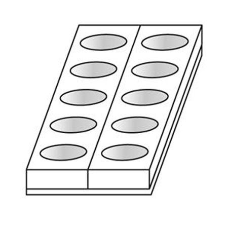 Seturi Formare Monoportii si Mignon - Monoportii Ovale 9 x 5 x H 4 cm - Set 2 Matrite Formare 10 Produse, Tava 40 x 17 cm