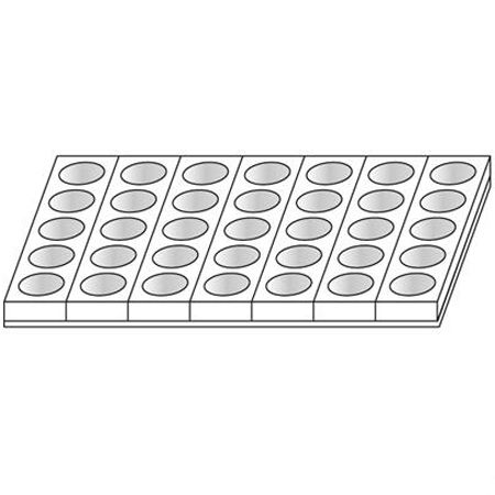 Seturi Formare Monoportii si Mignon - Monoportii Rotunde Ø 6.5 x H 4 cm - Set 7 Matrite Formare 35 Produse, Tava 60 x 40 cm