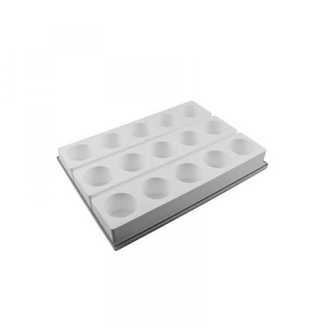 Forme 30x40cm Monoportii, Mignon - Monoportii Rotunde Ø 6 x H 4.5 cm - Set 3 Matrite Silicon Formare 15 Produse