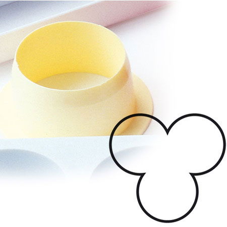 Seturi Formare Monoportii si Mignon - Monoportii Trifoi Ø 6.5 x H 4 cm - Decupator Plastic Baze si Insertii