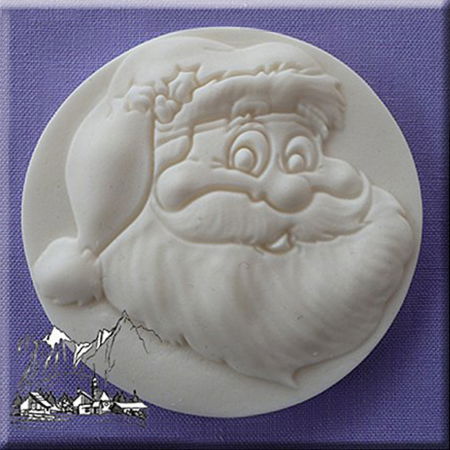 Mulaje de Silicon - Mulaj Silicon Craciun - Medalion cu Mos Craciun Ø 6.6 cm