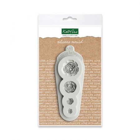 Mulaje Flori, Frunze, Fluturi - Mulaj Silicon 4 Trandafiri Ø 1 - 3 cm