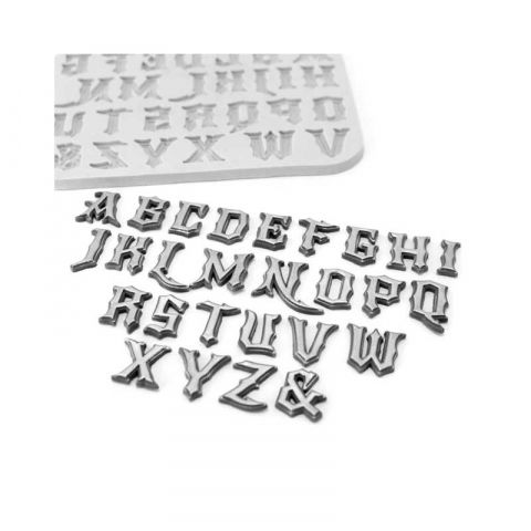 Ustensile Decorare Tort - Mulaj Silicon Alfabet Stil Gotic - Litere Mari, H 2 cm