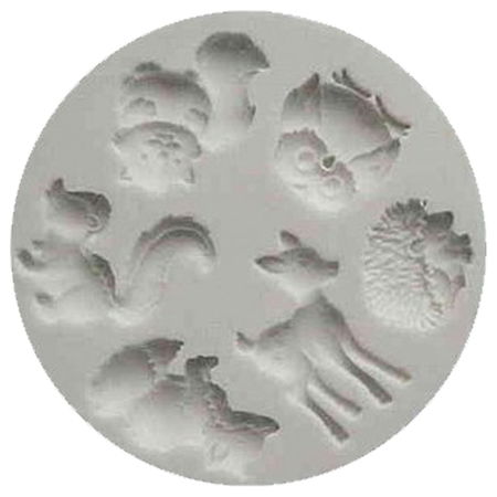 Ustensile Decorare Tort - Mulaj Silicon Animale de Padure, Ø 2 - 3.5 cm, 6 Subiecte