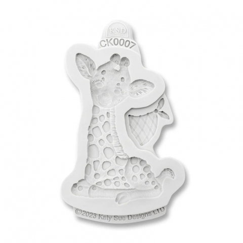 Mulaj Silicon Baby Jungle Girafa si Bandana, 2 Subiecte Ø 1.8 si 8.3 cm [3]
