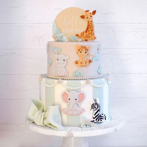 Ustensile Decorare Tort - Mulaj Silicon Baby Jungle Leu si Coronita, 2 Subiecte Ø 1.6 si 6.4 cm