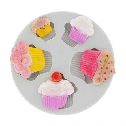 Mulaje de Silicon - Mulaj Silicon Baking Cupcakes, 5 Decoruri