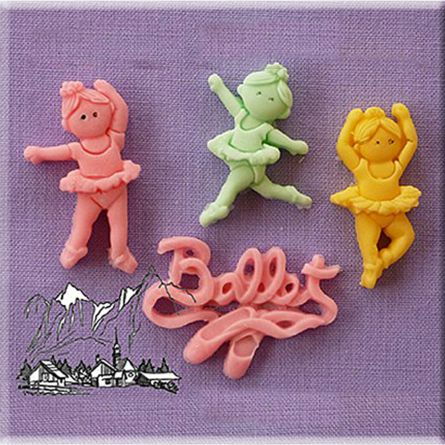 Ustensile Decorare Tort - Mulaj Silicon Balerine, 3 x 1 cm, 4 Decoruri