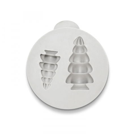 Mulaje de Sezon - Mulaj Silicon Brad Craciun 3D, 3 - 4 x 1.5 - 2 cm, 2 Decoruri