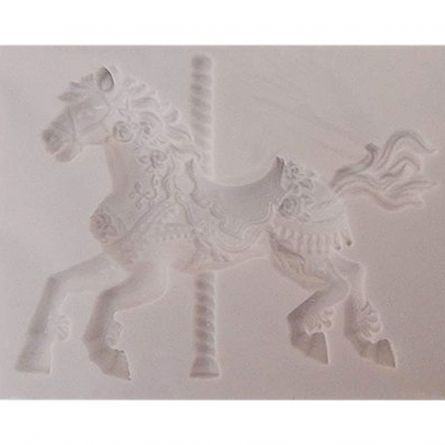 Ustensile Decorare Tort - Mulaj Silicon Calut Carusel, 9.2x7.3cm