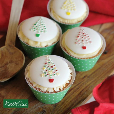 Mulaj Silicon Craciun - Decor Rotund / Top Cupcake cu Brad Ø 7 cm [2]