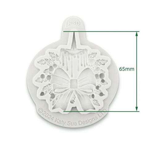 Mulaje de Sezon - Mulaj Silicon Craciun - Lumanare cu Fundita, Ø 6.5 cm