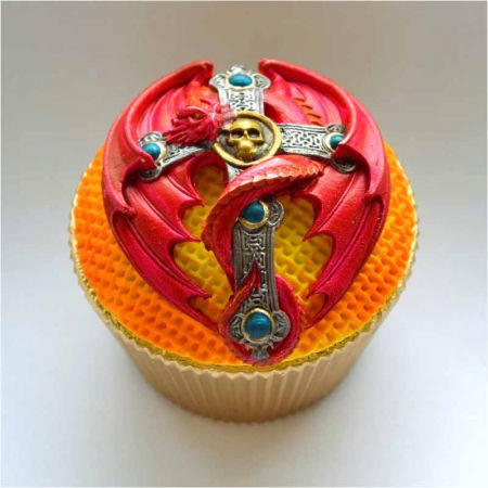 Mulaje de Silicon - Mulaj Silicon Crucea Dragonului, 1 Subiect 6.4 x 5.4 cm