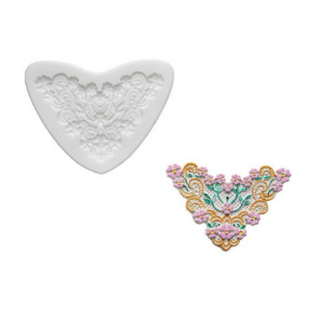 Mulaje de Silicon - Mulaj Silicon Dantela cu Flori, 7.2 x 6 cm (SLK335)