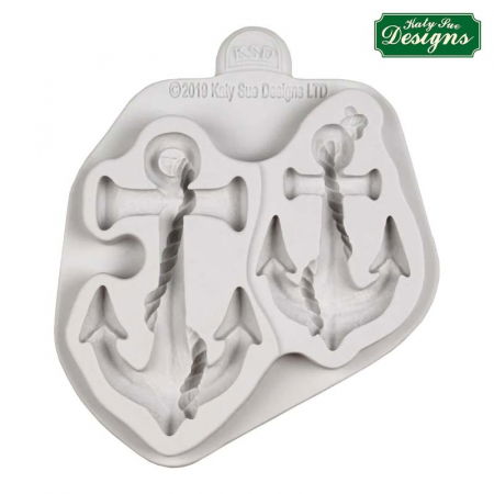 Ustensile Decorare Tort - Mulaj Silicon Decor Nautic - Ancore, 2 Subiecte Ø 7 si 8.5 cm