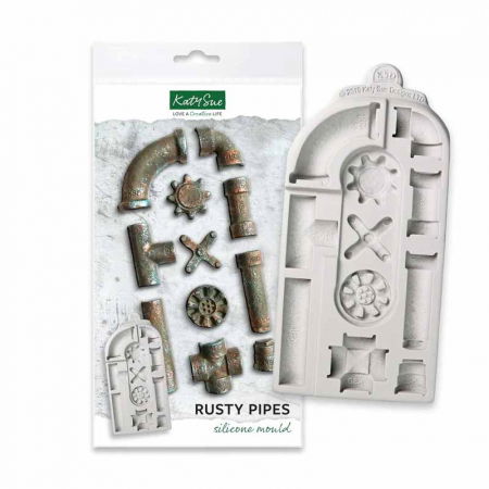 Ustensile Decorare Tort - Mulaj Silicon Decor Vintage / Industrial - Tevi, 11 Subiecte