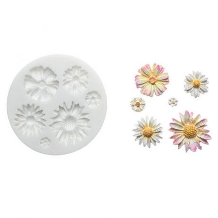 Mulaje de Silicon - Mulaj Silicon Flori de Camp, 6 Subiecte, Ø 3.5 cm (SLK346)