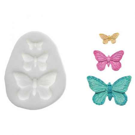 Mulaje de Silicon - Mulaj Silicon Fluturi, 3 Subiecte, 4.4 x 2.8 cm (SLK306)