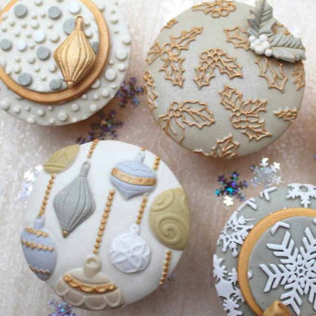 Mulaj Silicon Frunze Ilex Craciun Katy Sue Ø 2.6 - 5.4 cm, 3 Decoruri [7]