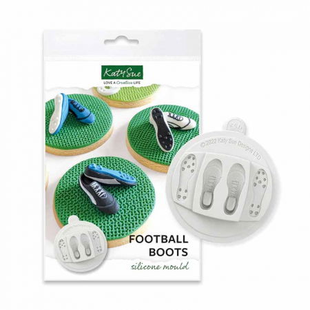 Ustensile Decorare Tort - Mulaj Silicon Ghete Footbal 3D, 2 Subiecte 4 x 1.4 cm