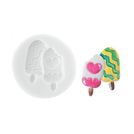 Mulaje de Silicon - Mulaj Silicon Inghetata, 2 Subiecte, 4.1 x 5 cm (SLK379)