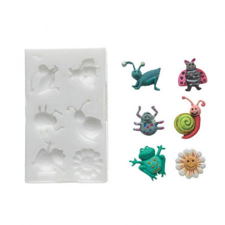Mulaje de Silicon - Mulaj Silicon Insecte, 6 Subiecte, Ø 1.1 cm (SLK252)