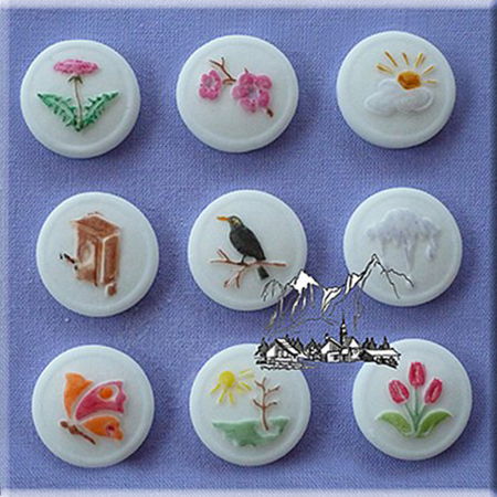 Mulaje de Silicon - Mulaj Silicon Medalioane Primavara Ø 2.2 cm, 9 Subiecte