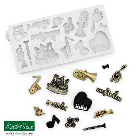 Ustensile Decorare Tort - Mulaj Silicon Muzica, 14 Subiecte