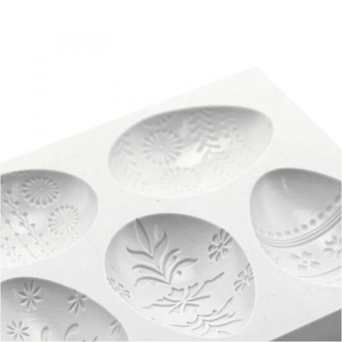 Ustensile Decorare Tort - Mulaj Silicon Oua Decorate Paste, 3.5 x 4.8 cm, 5 Subiecte