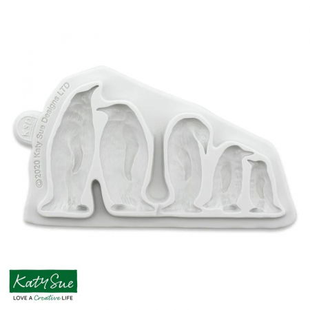 Ustensile Decorare Tort - Mulaj Silicon Pinguini, 5 Subiecte