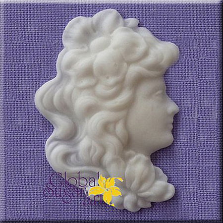 Mulaje de Silicon - Mulaj Silicon Profil Feminin cu Floare, 5.1 x 3.5 cm