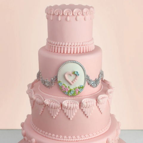 Ustensile Decorare Tort - Mulaj Silicon Rama Ovala cu Flori, 8.7 x 7.1 cm