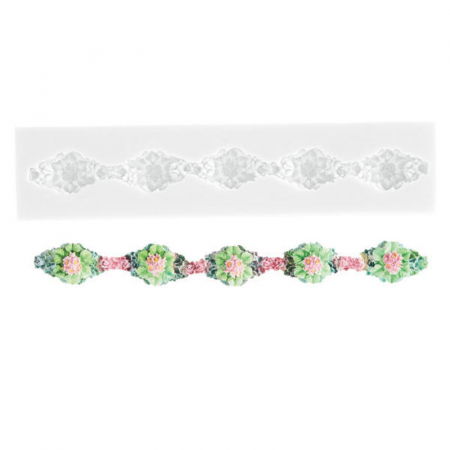 Mulaje Siraguri, Borduri - Mulaj Silicon Sirag Floricele, 20 x 1.1 cm (SLK395)