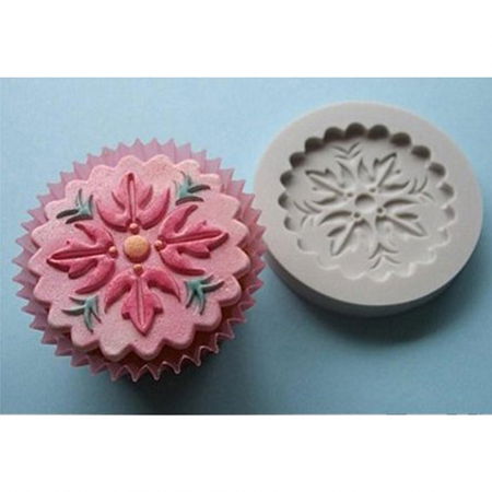 Ustensile Decorare Tort - Mulaj Silicon Top Cupcake - Model Floral, Ø 5.5 cm