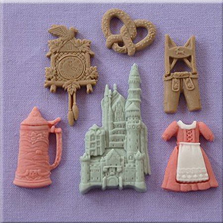 Ustensile Decorare Tort - Mulaj Silicon Travel Germania, Ø 2 - 4.8 cm, 6 Subiecte