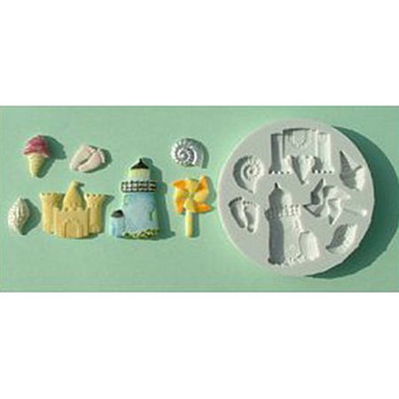 Ustensile Decorare Tort - Mulaj Silicon Vacanta de Vara, Ø 1.5 - 3.5 cm, 7 Subiecte