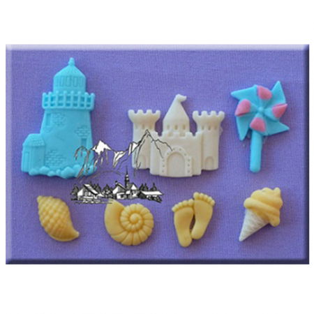 Ustensile Decorare Tort - Mulaj Silicon Vacanta de Vara, Ø 1.5 - 3.5 cm, 7 Subiecte