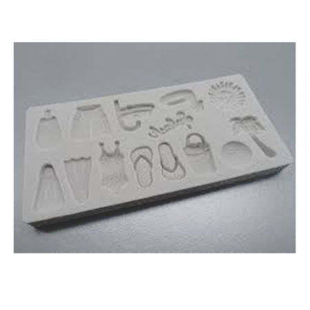 Ustensile Decorare Tort - Mulaj Silicon Vacanta la Mare, Ø 2 - 2.5 cm, 14 Subiecte